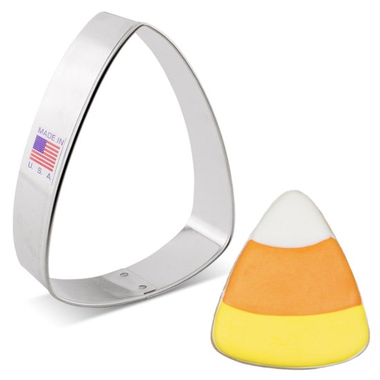 Ann Clark candy corn cookie cutter and decorated cookie
