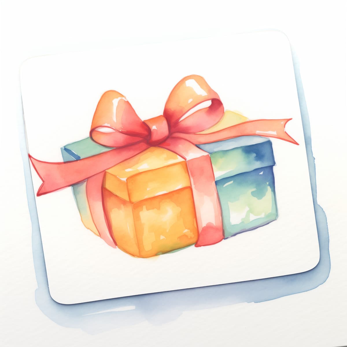 A watercolor of a gift card